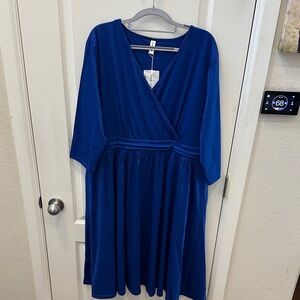 Chic Royal Blue Midi Dress